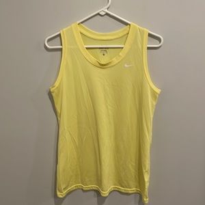 Nike Dri Fit yellow sleeveless women’s golf tank top